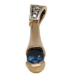 Pendentif en Or jaune saphirs, diamants naturels