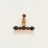Pendentif en or jaune, saphir, émeraude et spinelle
