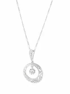 Pendentif et chaîne Art Déco Or et Diamants