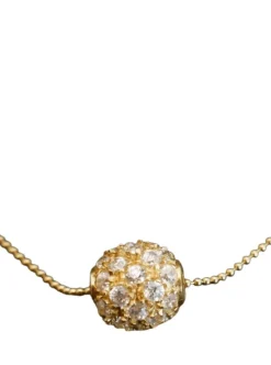 Pendentif et chaîne or jaune Pierres blanches