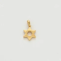 Pendentif Etoile de David or jaune et diamants