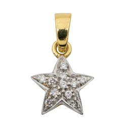 Pendentif Etoile Or blanc Diamant