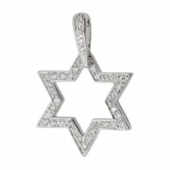 Pendentif Etoile Or blanc Diamant
