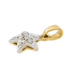 Pendentif Etoile Or blanc Diamant