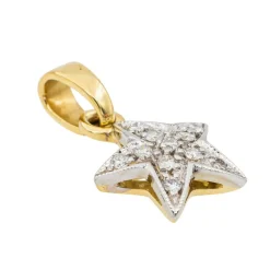 Pendentif Etoile Or blanc Diamant