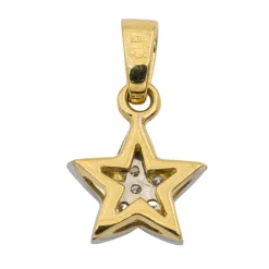 Pendentif Etoile Or blanc Diamant