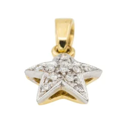 Pendentif Etoile Or blanc Diamant