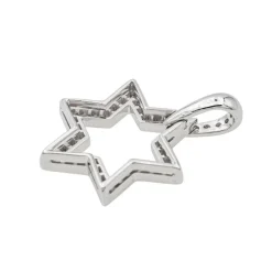 Pendentif Etoile Or blanc Diamant