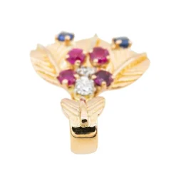 Pendentif Feuille Or jaune Diamant