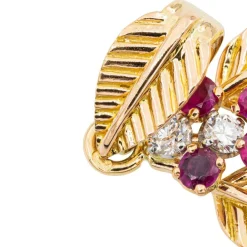 Pendentif Feuille Or jaune Diamant