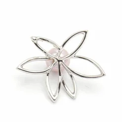 Pendentif fleur Or blanc Perle