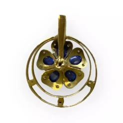 Pendentif fleur saphir et diamants