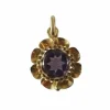 Pendentif fleur XIXe or rose améthyste