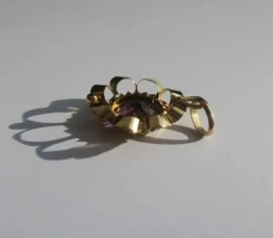Pendentif fleur XIXe or rose améthyste