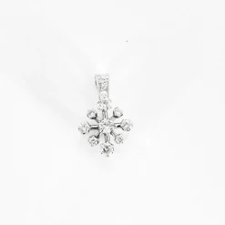Pendentif Flocon or blanc diamants