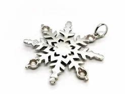 Pendentif Flocon Or blanc Diamant