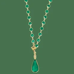 Pendentif goutte émeraude