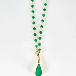 Pendentif goutte émeraude