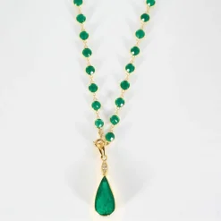 Pendentif goutte émeraude