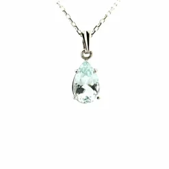 Pendentif Goutte or blanc quartz