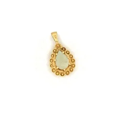 Pendentif Goutte or jaune opale