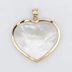 Pendentif Grand Coeur Or Jaune Nacre