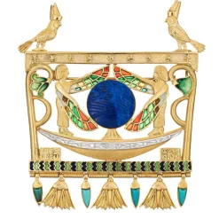 Pendentif égyptien Isis vintage Lapis Diamants