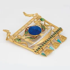 Pendentif égyptien Isis vintage Lapis Diamants