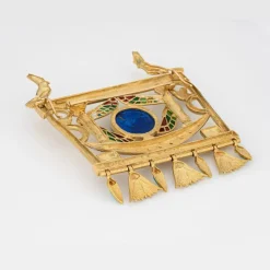 Pendentif égyptien Isis vintage Lapis Diamants