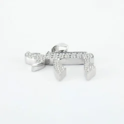 Pendentif HAI - LA VIE or blanc diamants