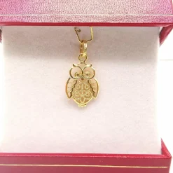 pendentif hibou en or jaune