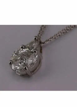 Pendentif illusion diamants poires or blanc
