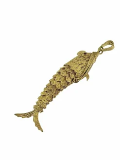 Pendentif italien fait main en or jaune avec rubis