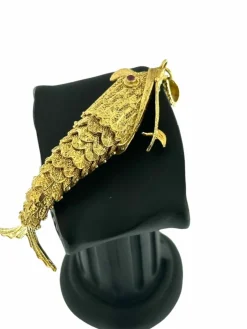 Pendentif italien fait main en or jaune avec rubis