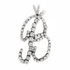 Pendentif lettre B en diamant vintage en or blanc