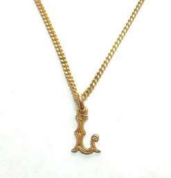 Pendentif lettre L et sa chaîne