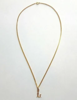 Pendentif lettre L et sa chaîne
