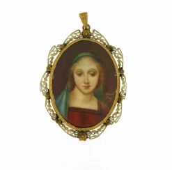 Pendentif Madone peinte