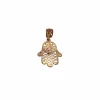 Pendentif main de Fatima en or et pierre rouge