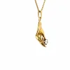 Pendentif Main or jaune diamant