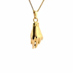 Pendentif Main or jaune diamant