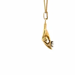 Pendentif Main or jaune diamant