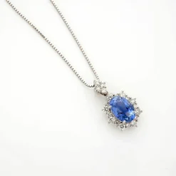 Pendentif marguerite « ondine » saphir et diamants