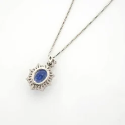 Pendentif marguerite « ondine » saphir et diamants