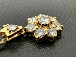 Pendentif marguerite en or jaune avec diamants, certifié HRD