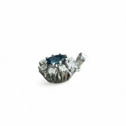 Pendentif marguerite or saphir diamants