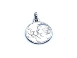 Pendentif Médaille Or blanc