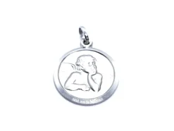 Pendentif Médaille Or blanc