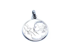 Pendentif Médaille Or blanc