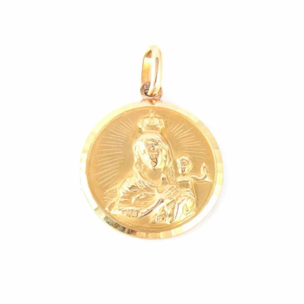 Pendentif médaille religieuse deux sens or jaune